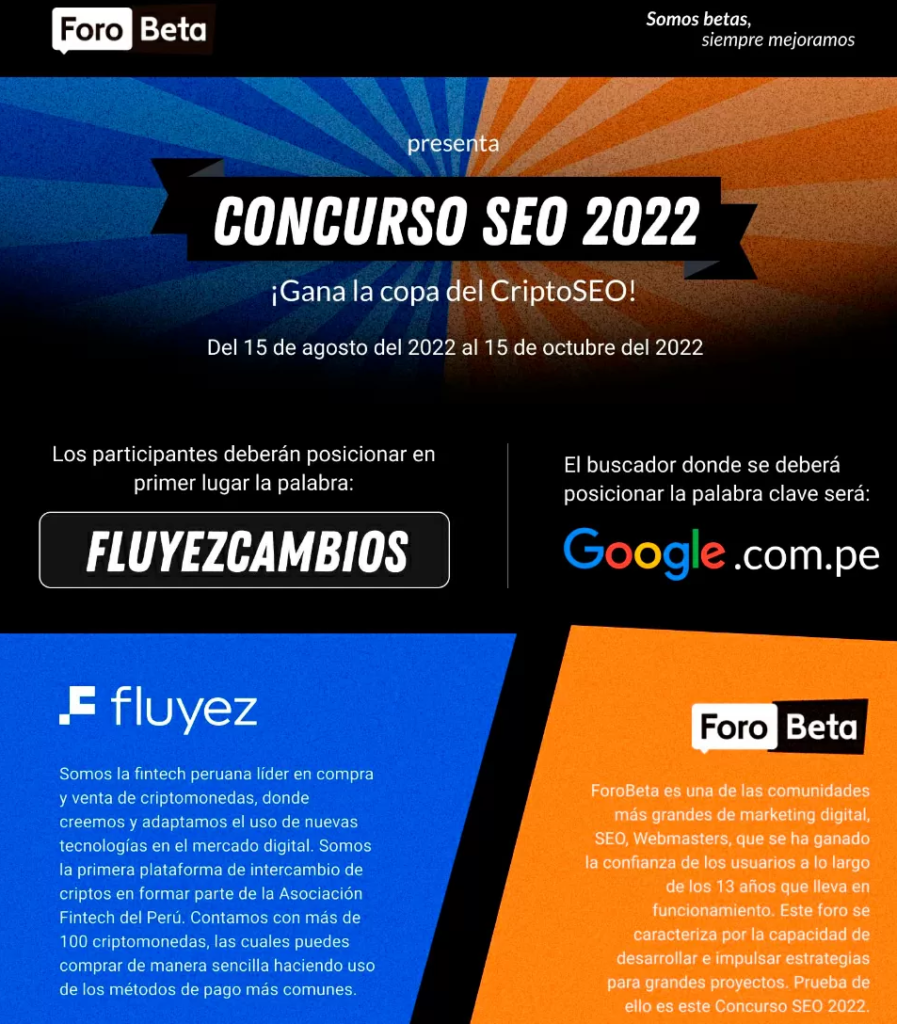 Imagen promocional del concurso de SEO Fluyezcambios